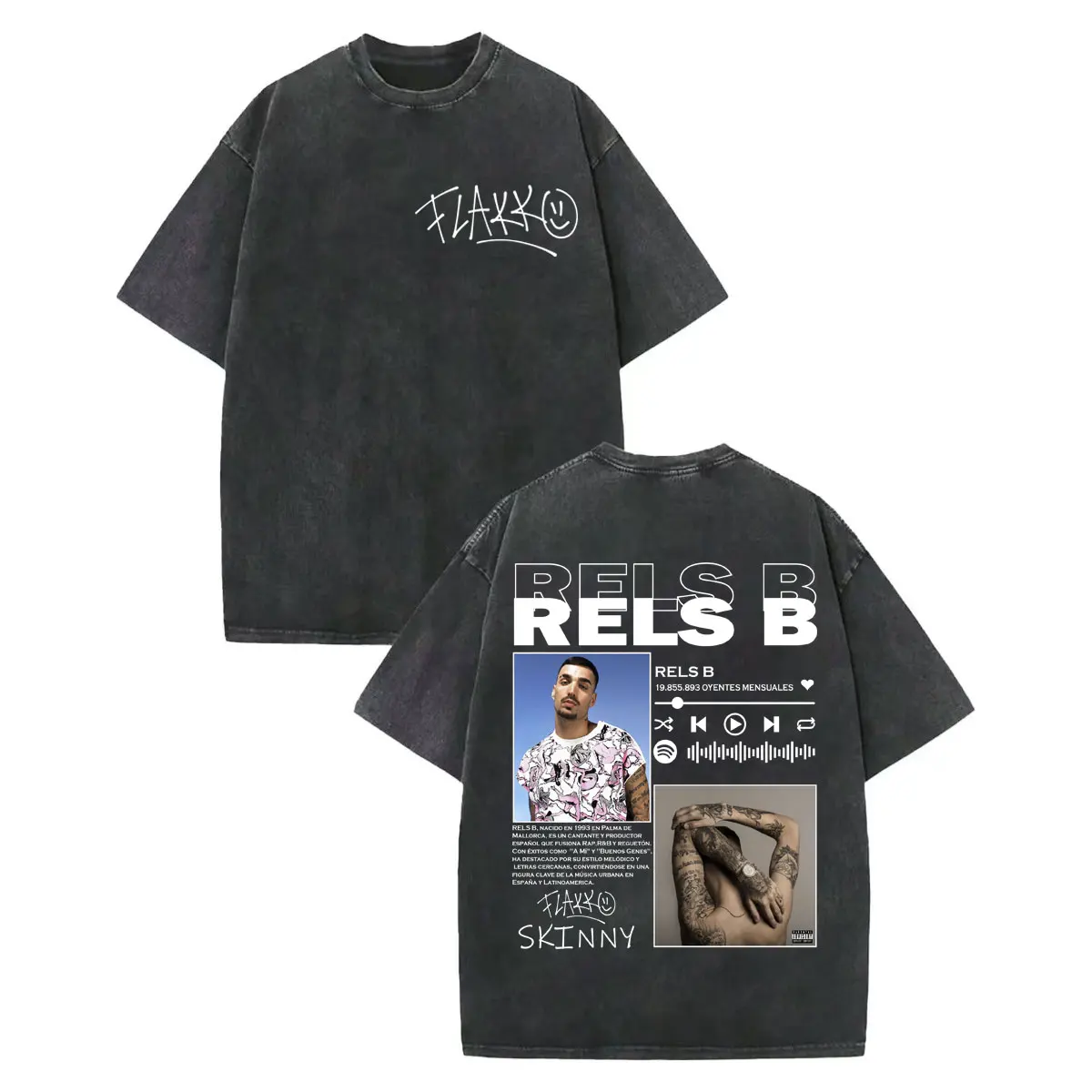 

Vintage Washed Rapper Rels B Album Merch T-shirts Fashion Trend Hip Hop Short Sleeve T-shirt Men Women Casual Cotton T Shirts