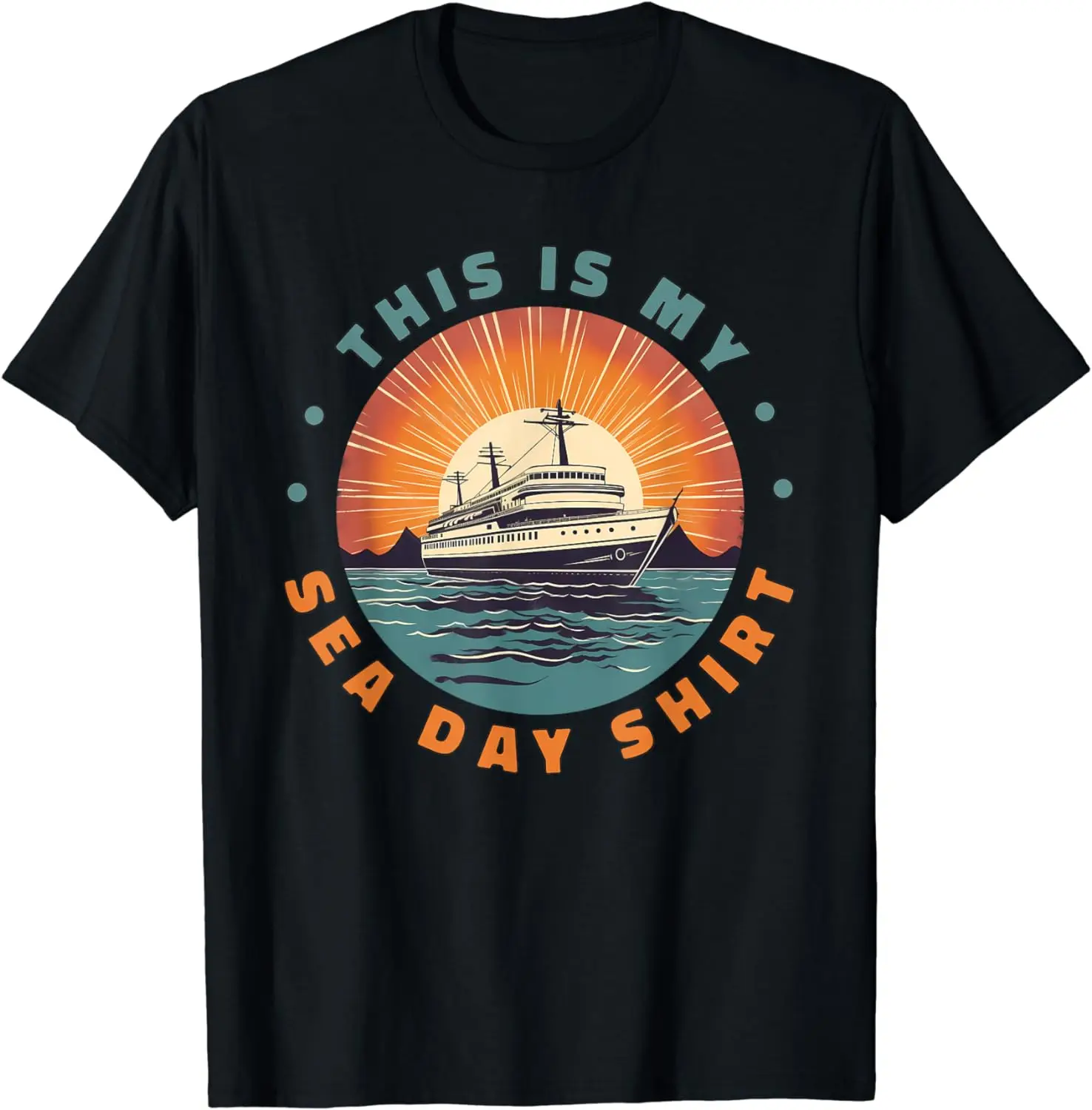 Living Life One Cruise At A Time Funny Cruise Ship T-Shirt Let's Go on An Adventure Tops  Men Clothing  Camisas