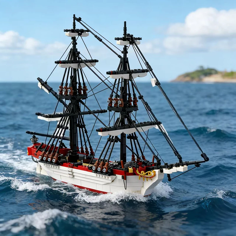 1448-teiliges Schiff-Bausteinset Santa Lucia MOC Anpassbares Modulares Bausteinmodell Kreatives Design Beliebtes DIY Jungen-Montage-Spielzeug Geschenk