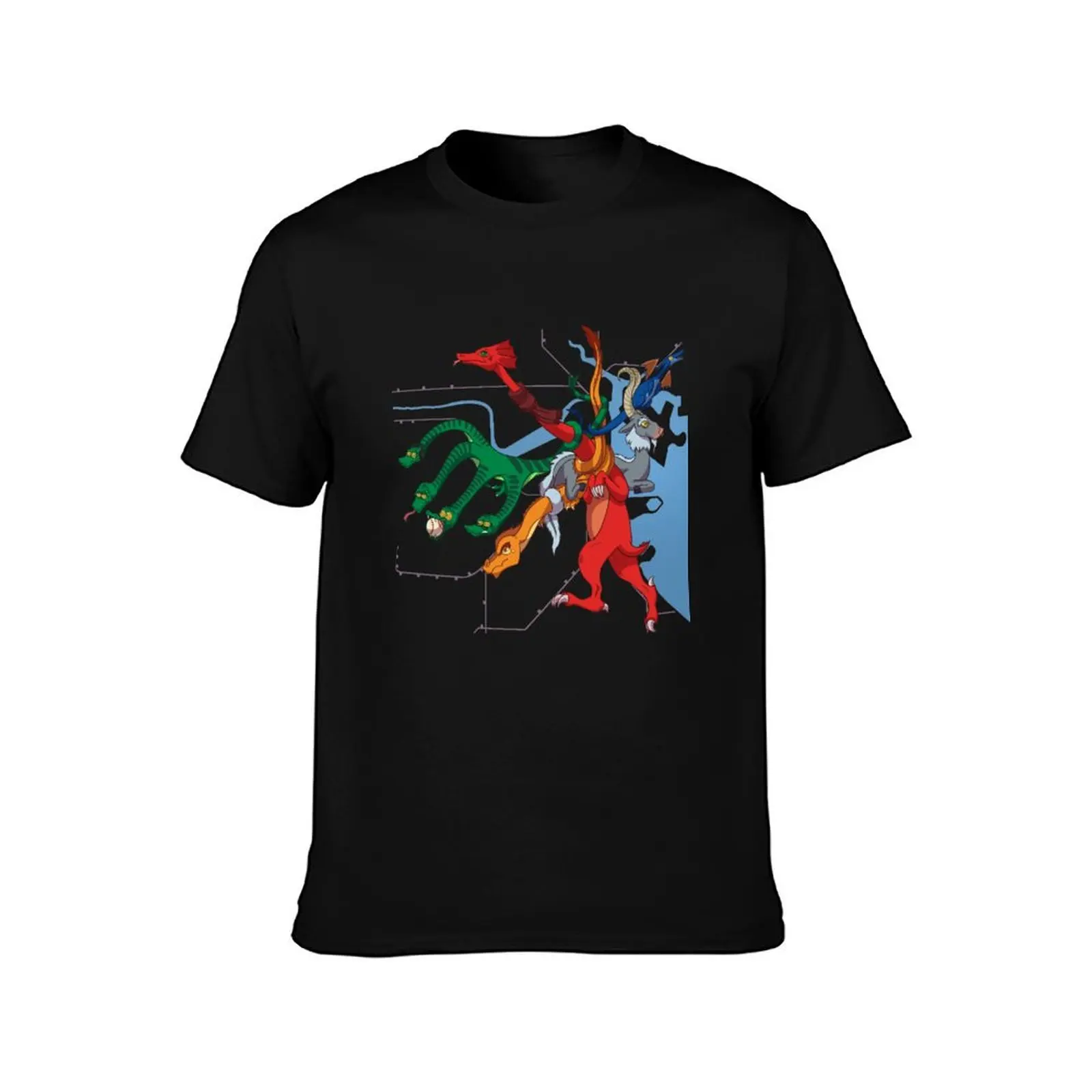 Dragon MBTA Map - WITH COMMUTER RAIL, WATER - TRANSPARENT T-Shirt, Summer Casual Cotton Tee, Oversized Streetwear Tops