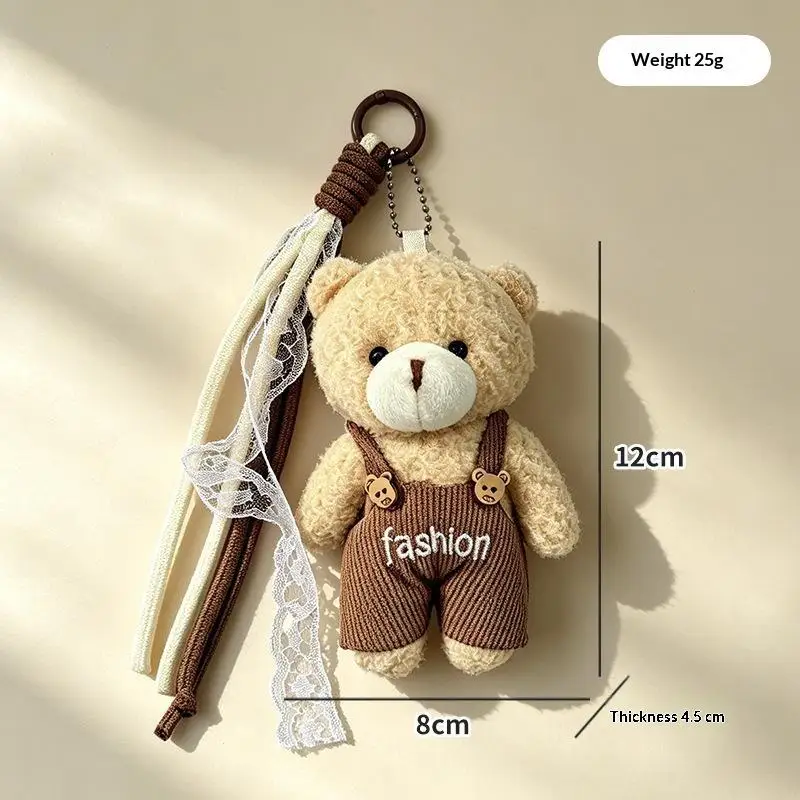 Damen-Taschenanhänger, niedlicher koreanischer Cartoon-Bär, Kawaii, süße Kawaii-Plüsch-Taschenaccessoires, multifunktionale Schlüsselanhänger-Anhänger – Detail 3