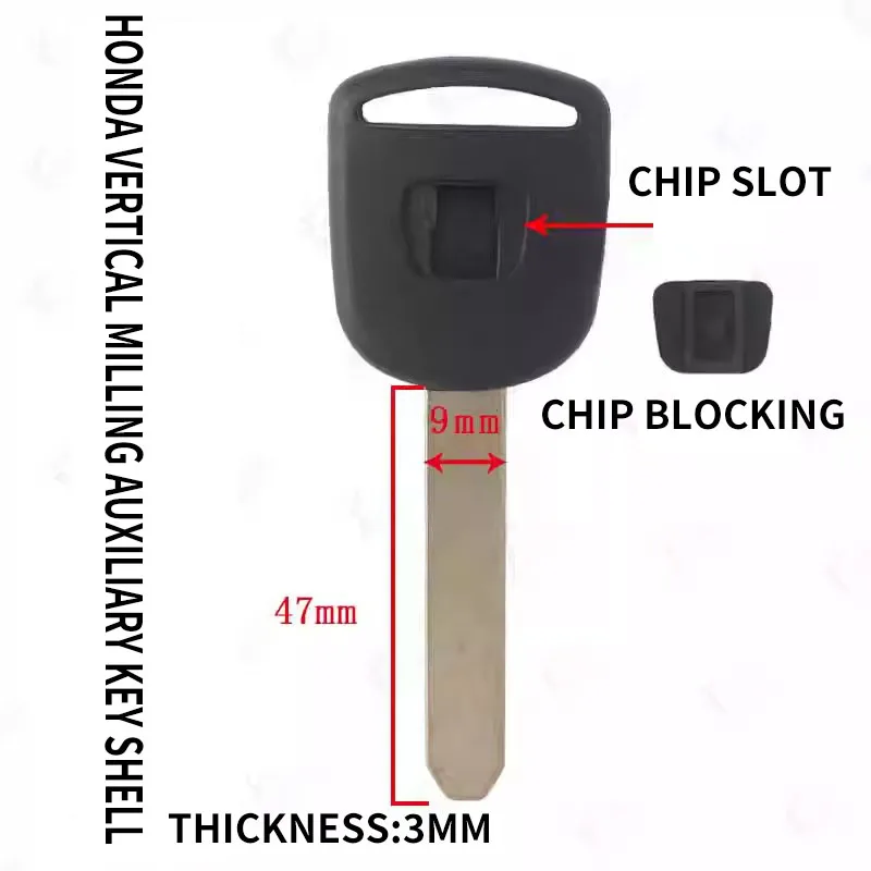 for Honda vertical milling vice key shell-with chip slot suitable for automobile Honda Accord with key blank