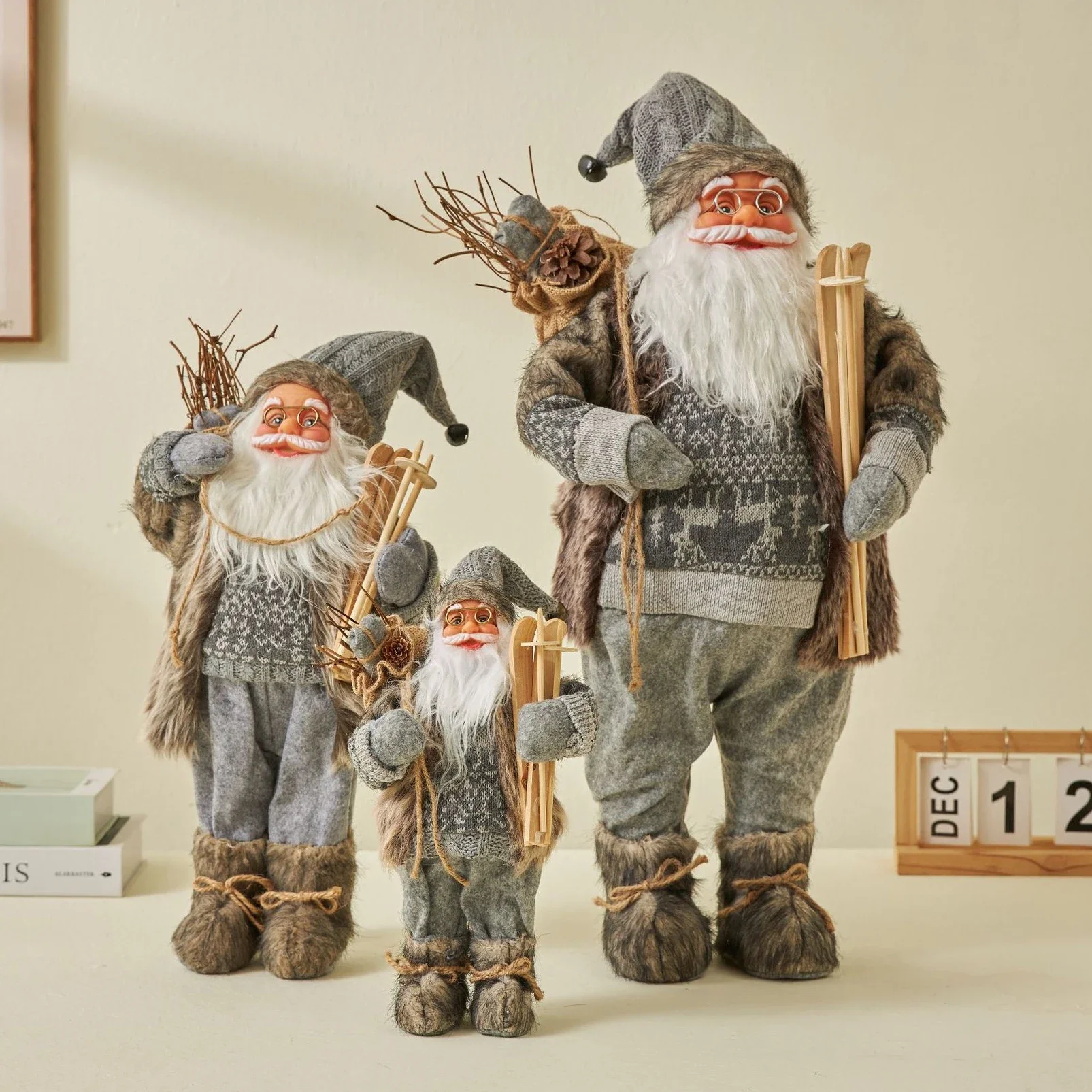 

Christmas Large Santa Claus Dolls Ornaments Standing Santa Figurine Doll Christmas Home Decoration Kids Gift navidad home decor