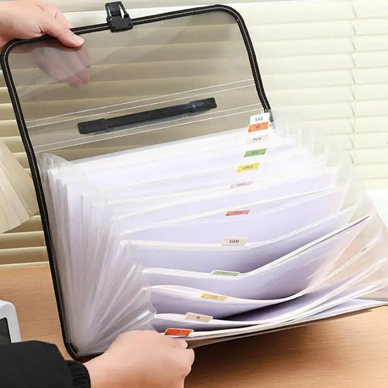 Long Bond Paper File Organizer Document Organizer Folder Long Size With Handle Large Capacity Multi-layer Portable