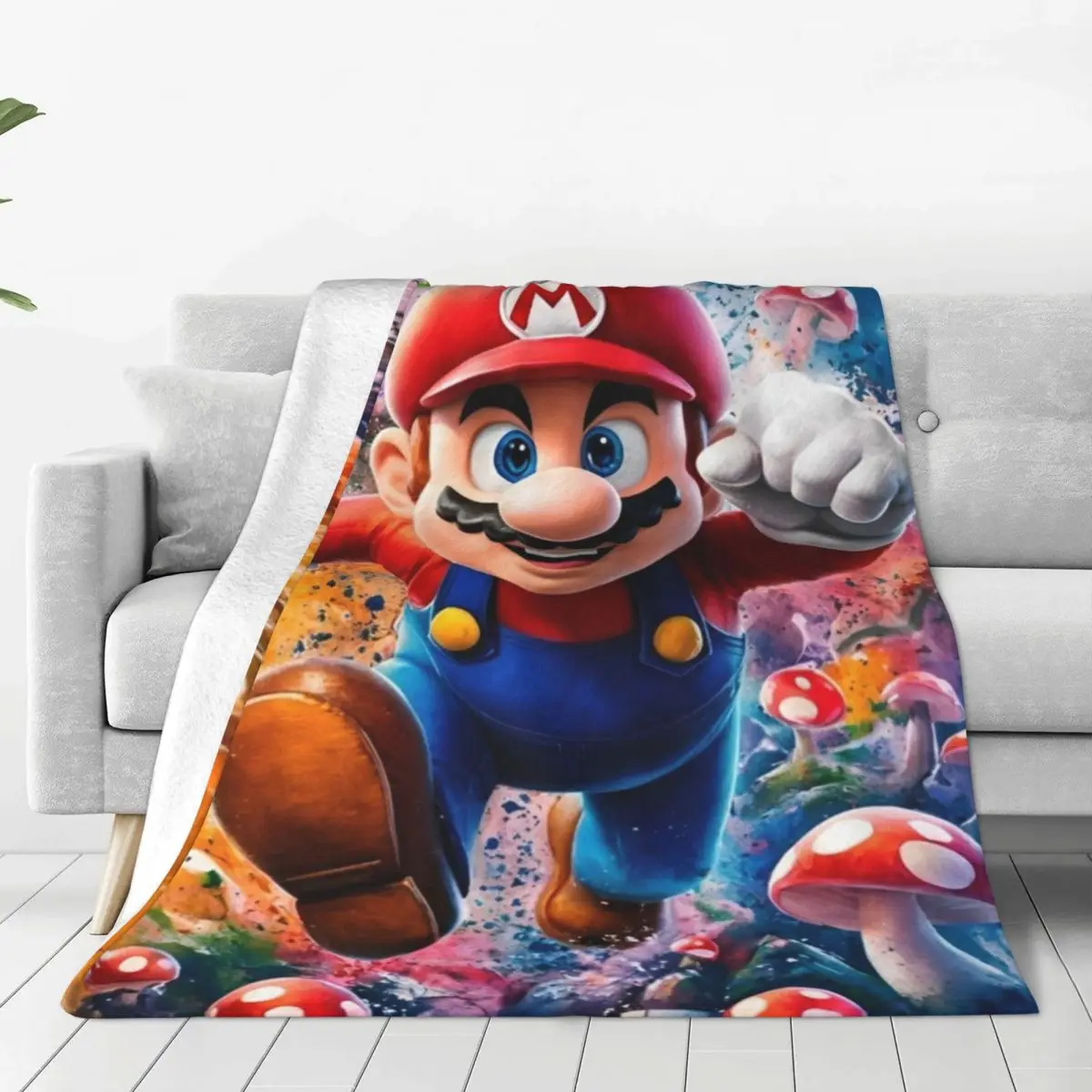 Super Soft Blanket Travel Cartoon M-marioes Throw Blanket Flannel Bedspread For Living Room Comfortable Sofa Bed Cover