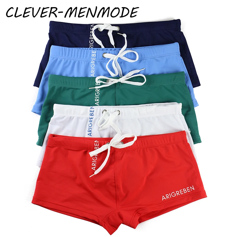 Men's Sexy Personality Beach Shorts Low Rise Tie Boxer Swim Trunks Sports Bath Surfboard Shorts Boxer Boxer Swimwear