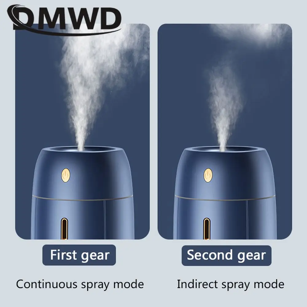 DMWD Household Humidifier Portable Air Purifier 1.2L Nano Sprayer Desktop Fogger Aroma Oil Diffuser Rechargeable Night Light