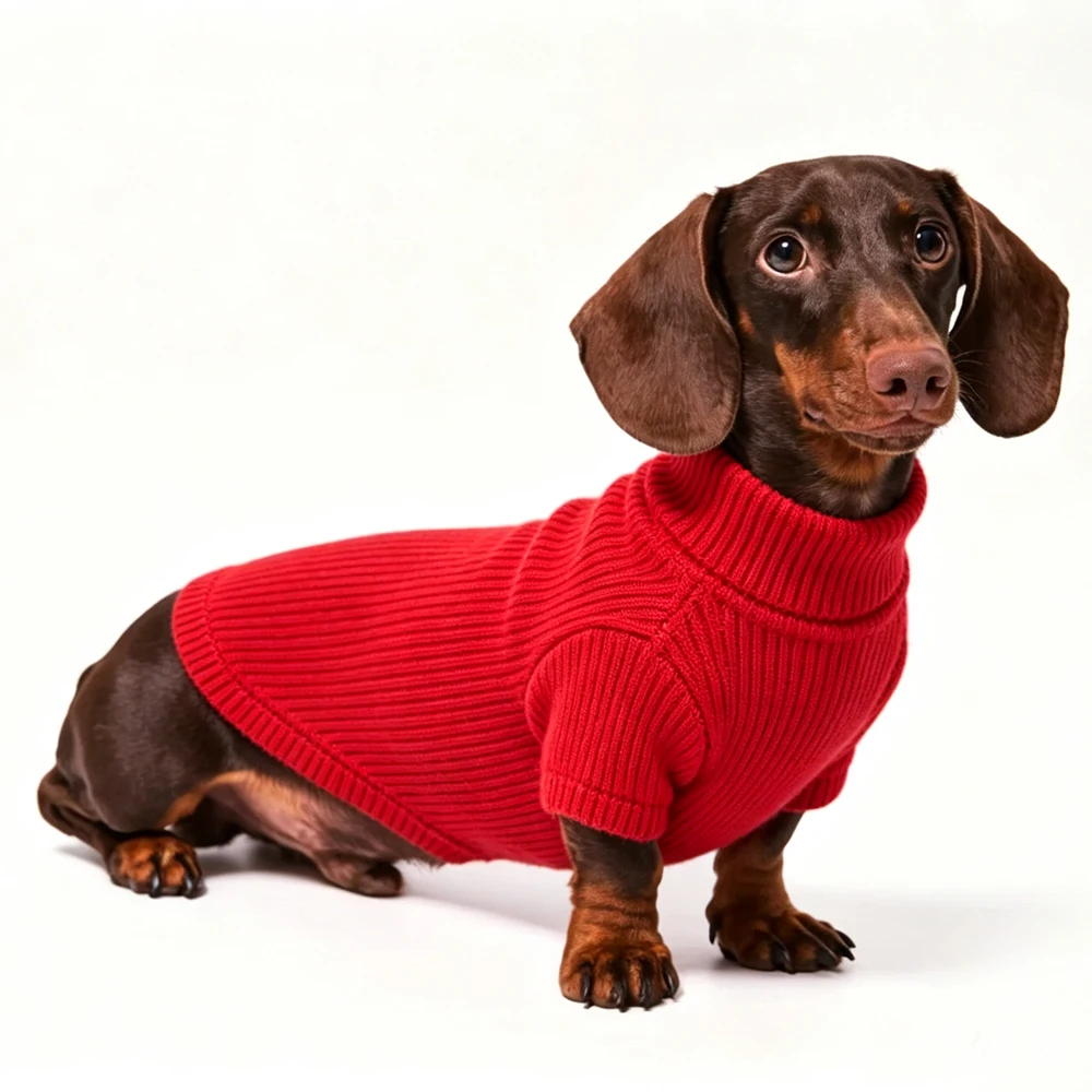 Effen gebreide trui voor windhonden, zachte winterkleding voor dachshonden, warme jas voor windhonden in de herfst en winter.