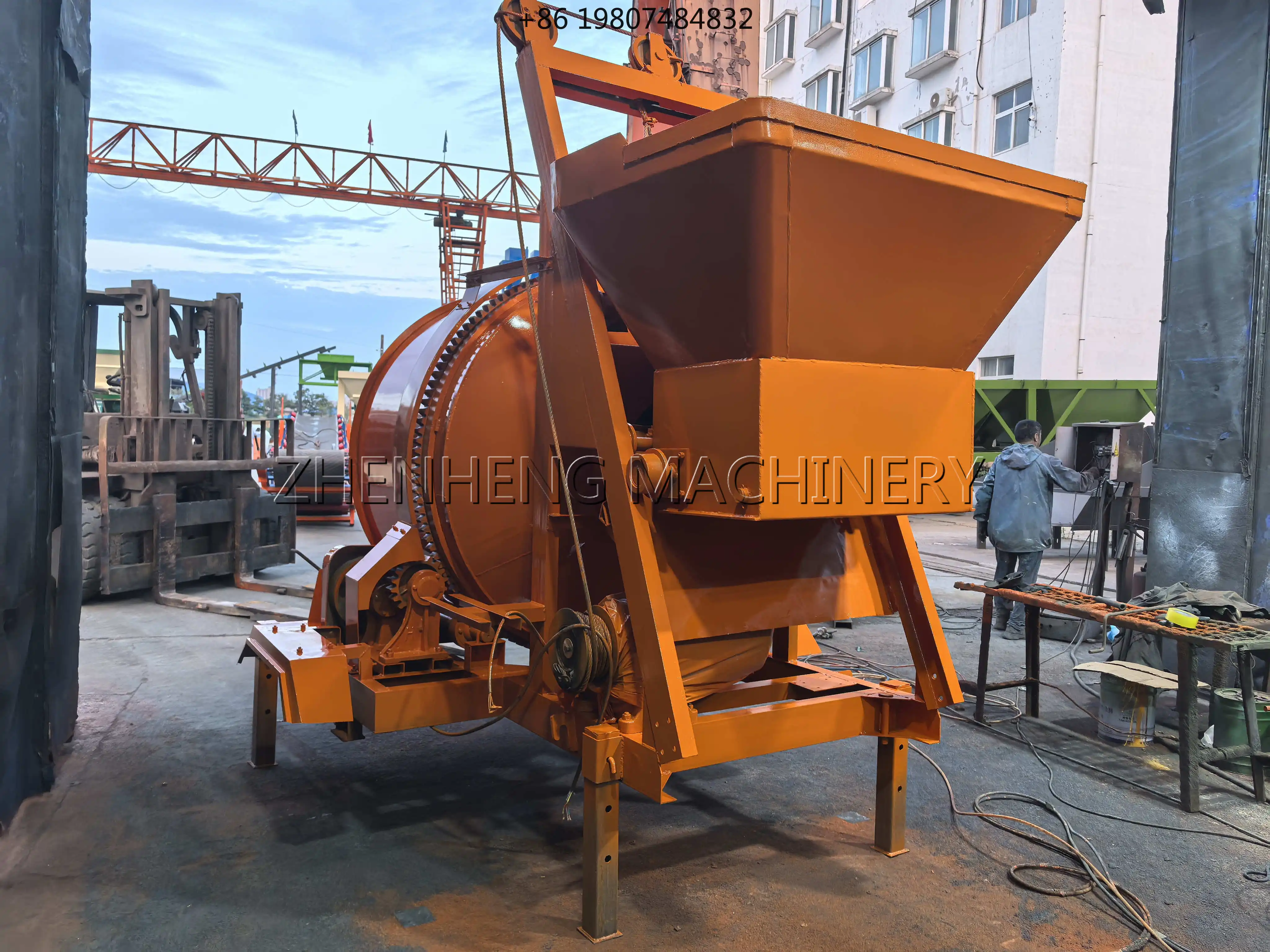 Portable Electric Concrete Mixer 500L Discharging Small Concrete Mixing Machine for Building