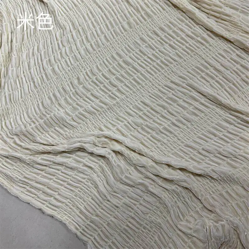 New Real Velvet Bubble Wrinkle Fabric Pleated Silk Elastic Soft Comfortable Bottoming Shirt Shirt Clothing Fabric