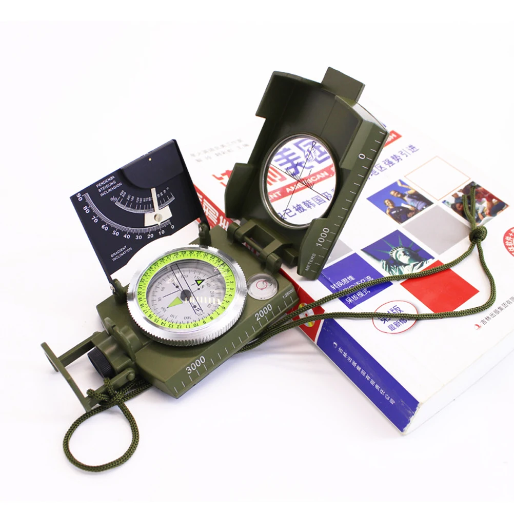 

Zinc Alloy Professional Compass Waterproof Sturdy Accurate Hiking Military Travel Outdoor Fluorescence Line Windproof Rainproof