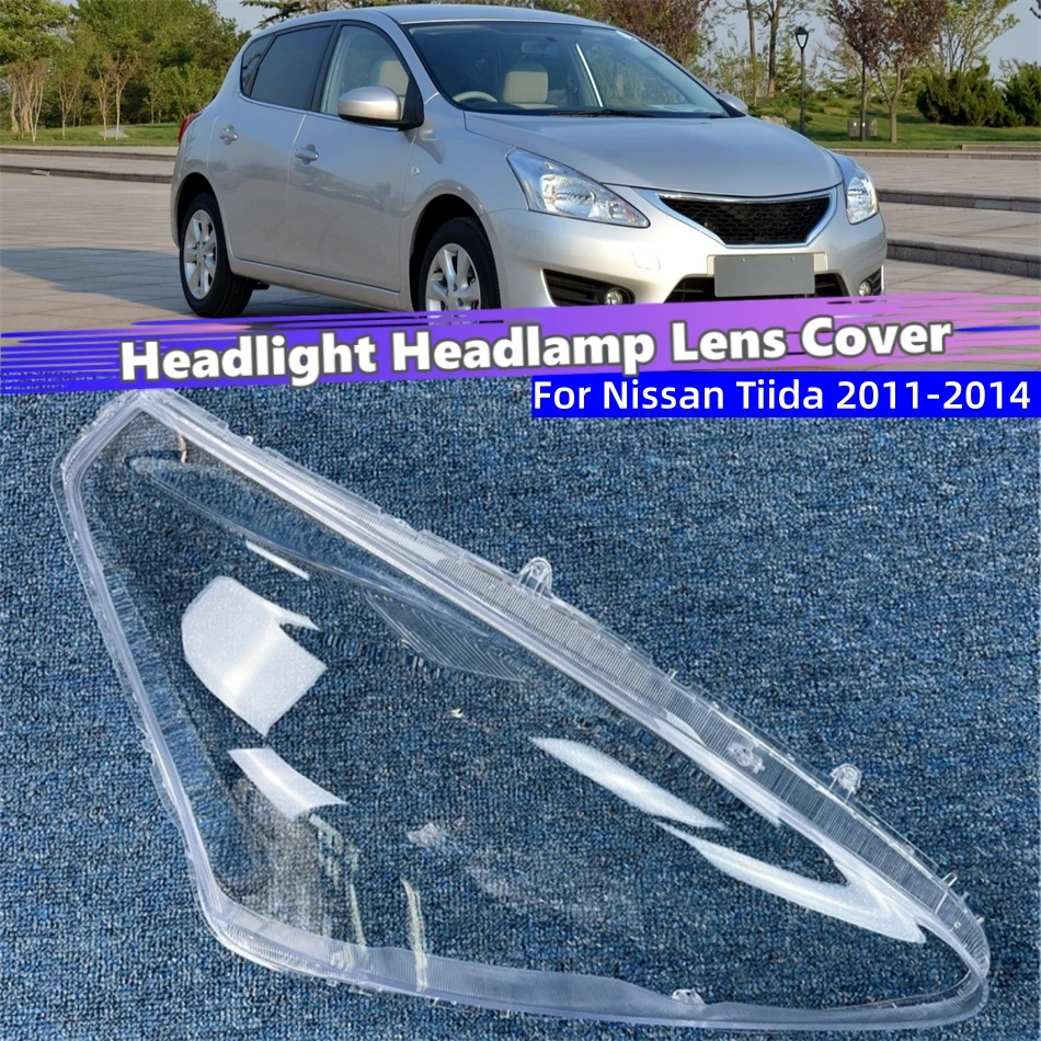For Nissan Tiida 2011 2012 2013 2014 Car Accessories For Cars Polycarbonate High Gloss Fully Transparent Headlights Lamp Cover