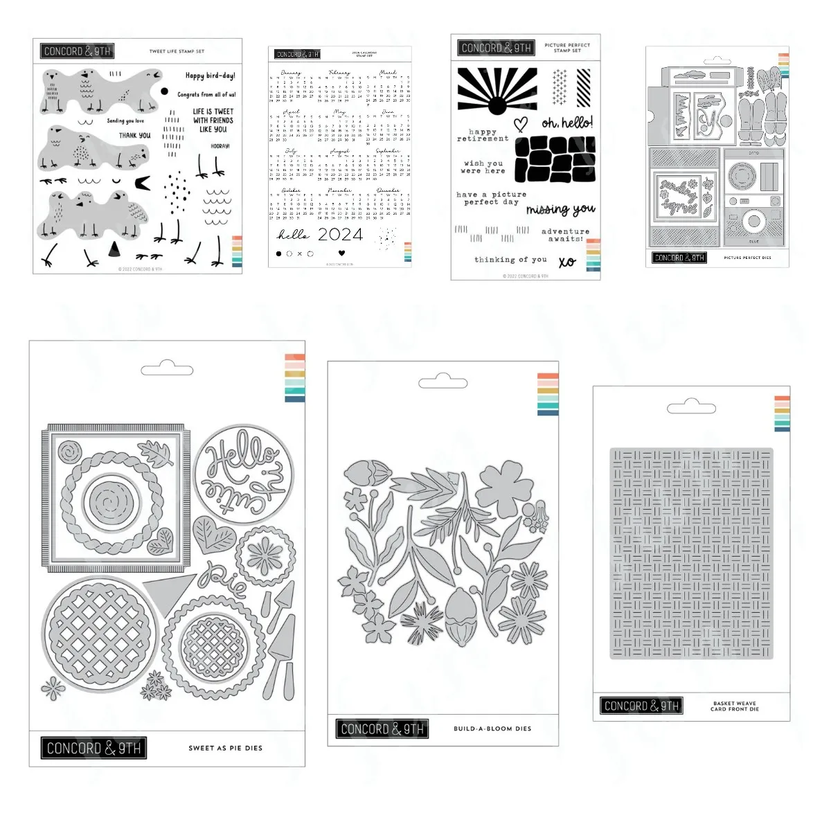 

Stamp and Die Sets for Card Making 2023 Picture Perfect Box Cutting Dies Layering Stencils Scrapbooking Sentiment Stamps Crafts