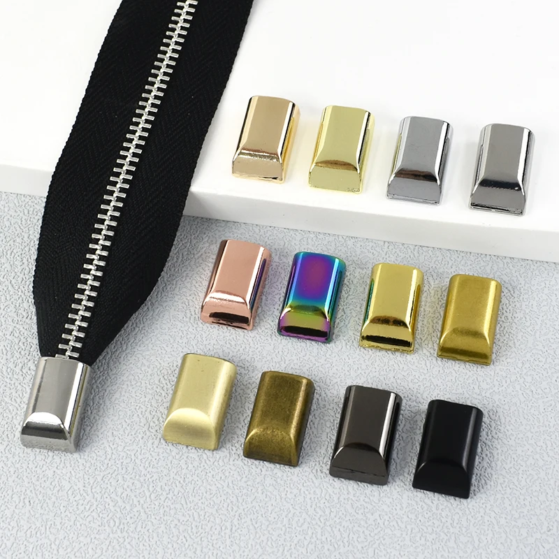 5/10Pcs Deepeel 9mm Metal Zipper Pull Tail Clip Buckle Bag Strap Ends Lock Clasp Luggage Zippers Cord Stopper Hardware Accessory