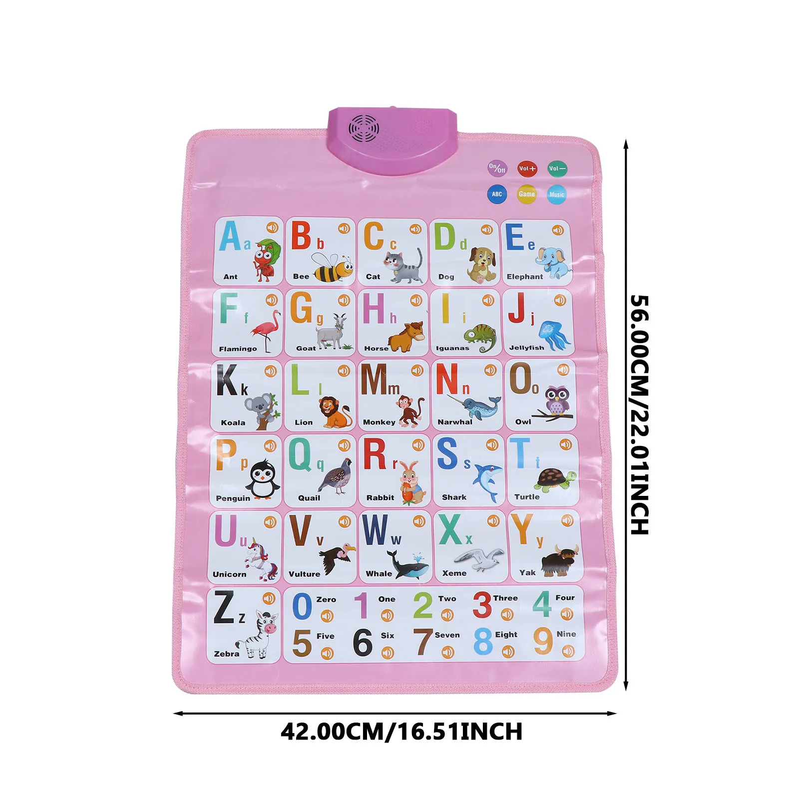 Tableau mural sonore pour l'éducation précoce, 1 pièce, carte vocale colorée de l'alphabet anglais, affiche d'apprentissage légère pour enfants, usage domestique et scolaire