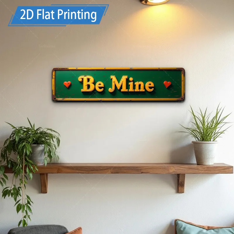 [2D FLAT] 1 قطعة علامة معدنية، 4 × 16 بوصة ريترو بي ماي علامة معدنية جدار الفن لديكور المنزل