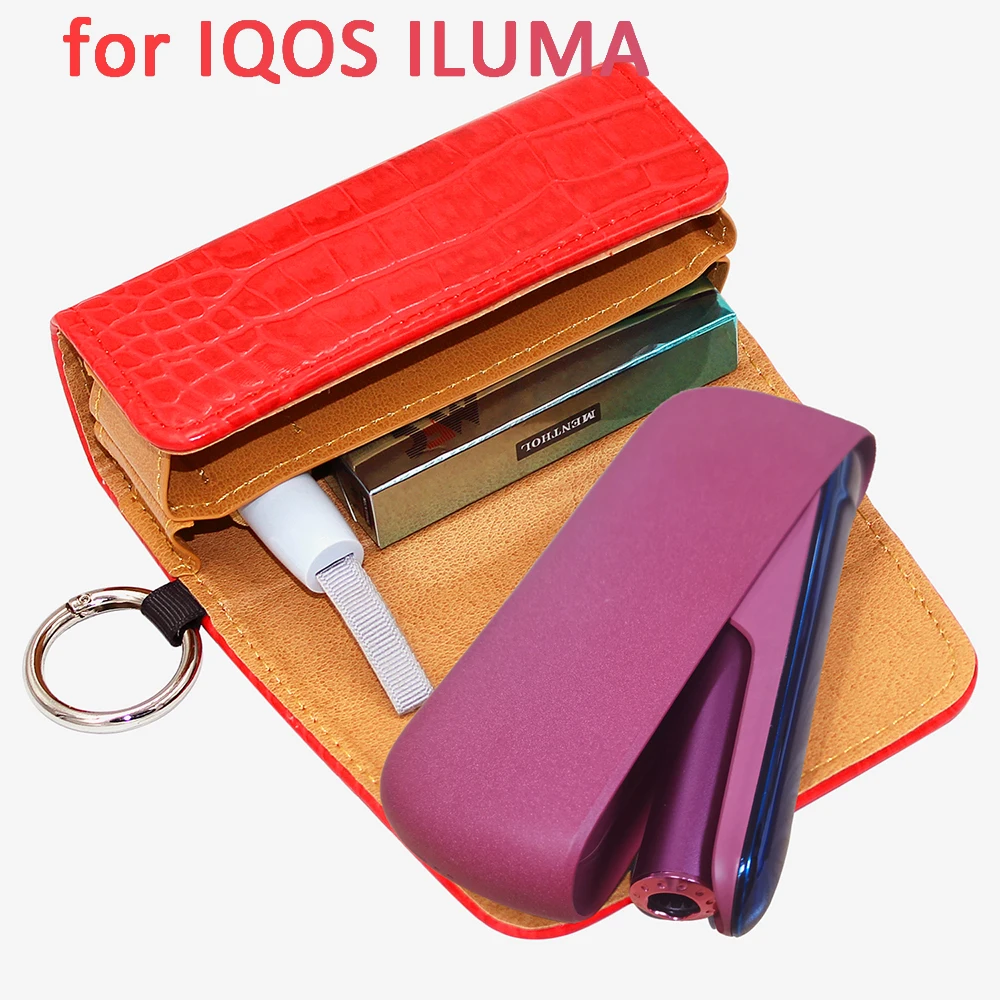 CHANCHAN Pouch Bag for IQOS ILUMA Case Leather Wallet Case for Iqos Illuma Holder Cigarette Accessories with 6 Colors