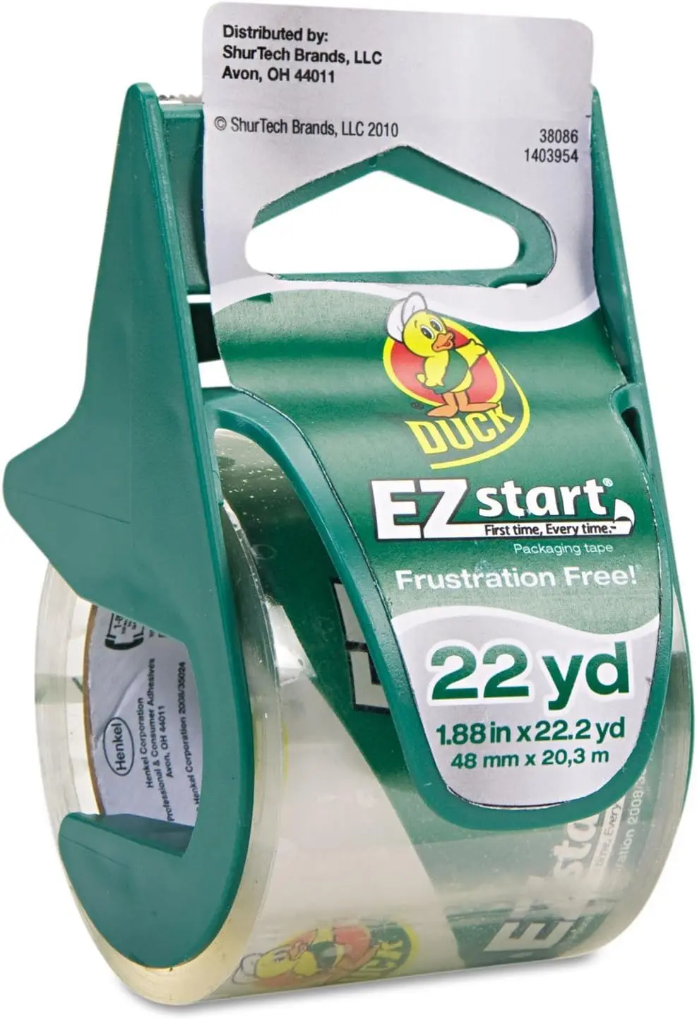 

EZ rt Packaging Tape, Clear Packing Tape for Mailing, Moving, Shipping & Storage, 4 Rolls with Dispensers, 1.88 in. x