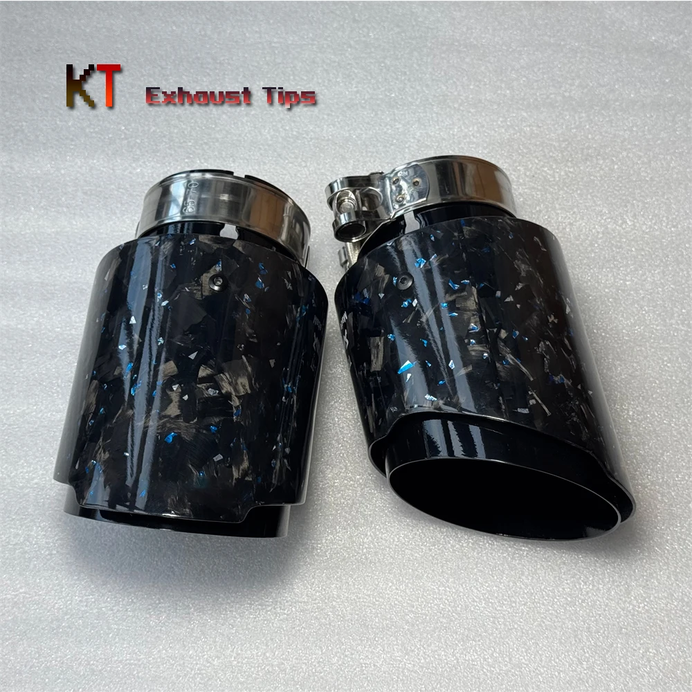 1Pcs Higher Quality Single Car Exhaust Tips Black Pipe Glossy Forged Carbon Fiber Muffler Tailpipe Exhaust Nozzle for All Car