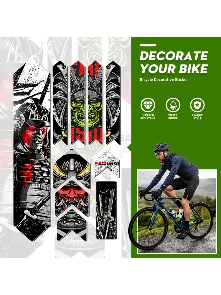 AliExpress NONE 1SET Samurai Warrior Bike Sticker Set for Laptop Phone Case Cycling Enthusiast Gift Sticker