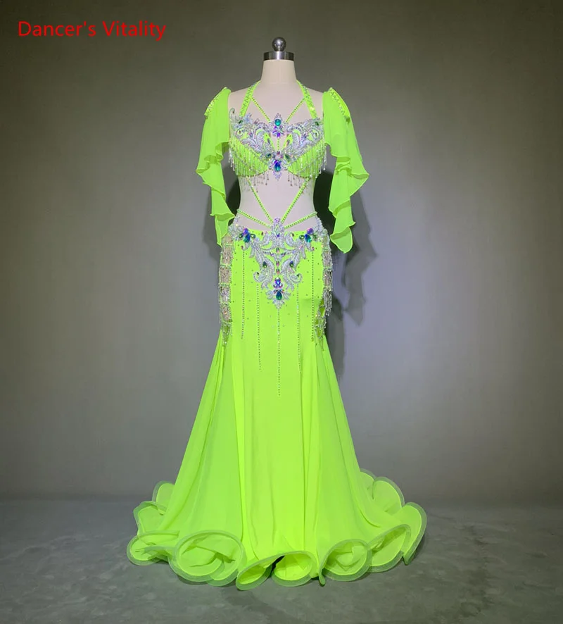 

Belly Dance Professional Competititon Clothes Suit for Women Bellydancing Stage Wear Suit High-End Custom Oriental Dance Outfit