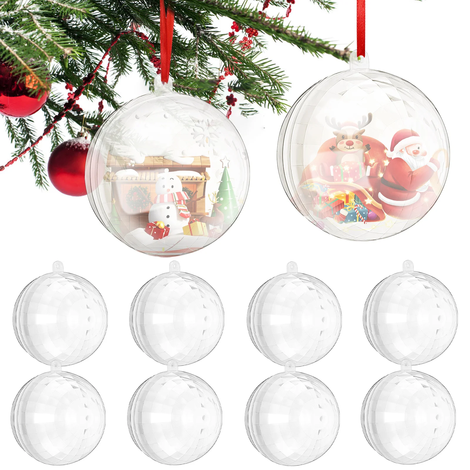 

10pcs Refractive Transparent Ball Wedding Candy Box Clear Plastic Acrylic Container For Party Favors Christmas Decoration Disco