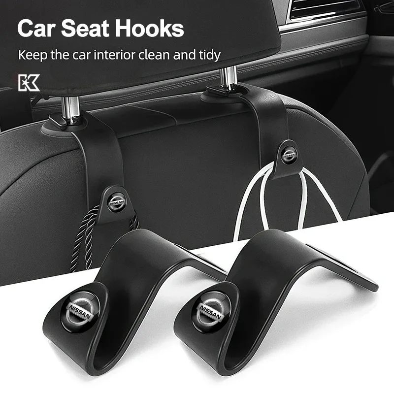 2Pcs Car Hooks Rear Seat Holder Storage Bracket For Nissan Sylphy N7 Teana Qashqai Note J10 J11 Navara Juke GTR 350z Patrol Leaf
