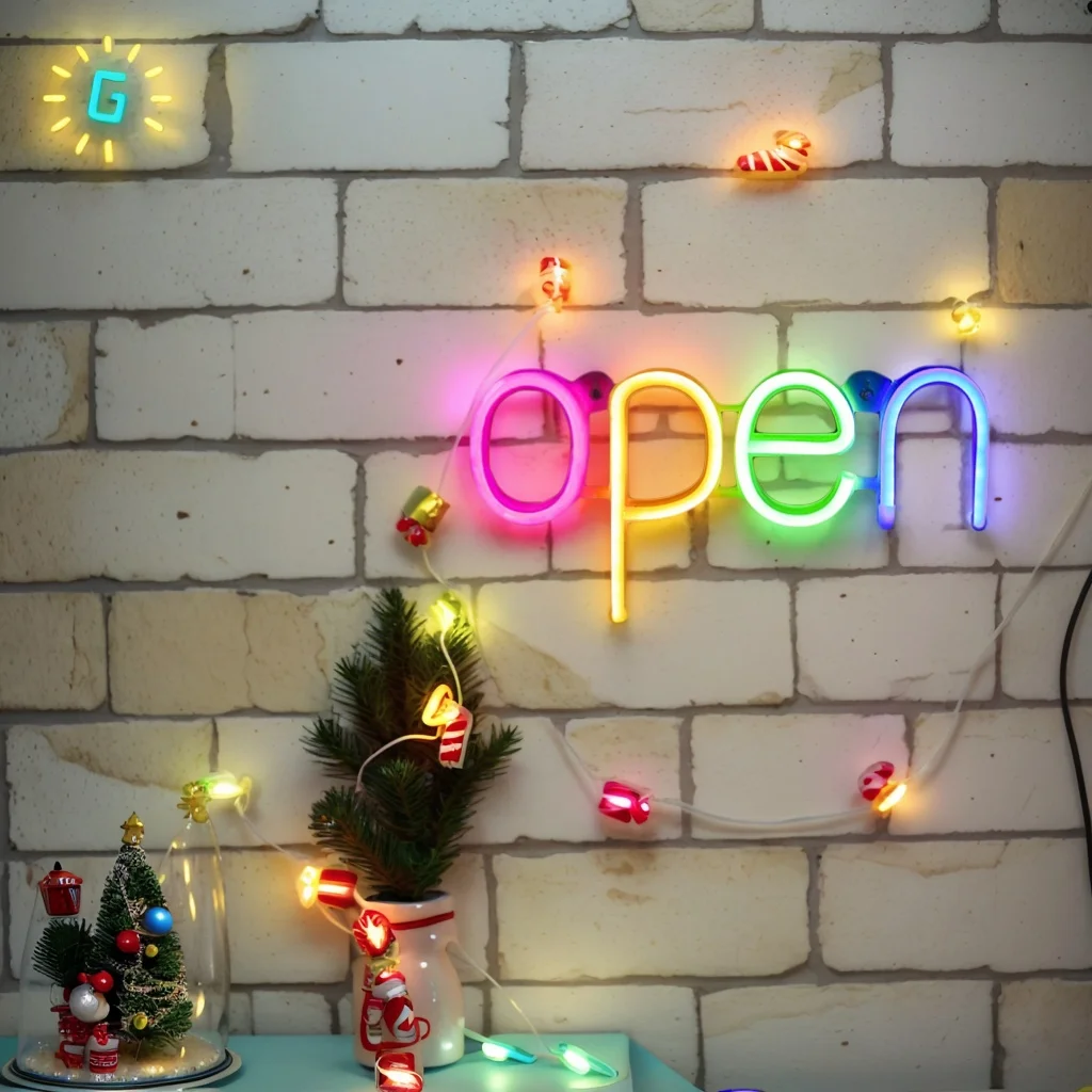 Artistic OPEN LED Neon Lights USB/Battery Powered for Holiday Parties Weddings Bars Cafes Game Rooms Commercial Lighting