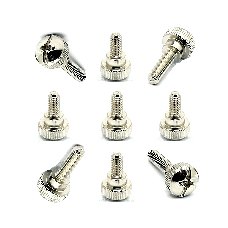 10pcs Thumb Screws Nickel Computer PC Case Hand Tighten Screws Length M5x10 M5x14 for Aluminum Profile Use