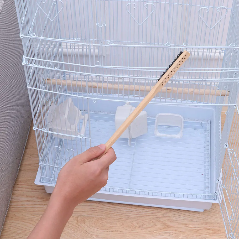

6Pcs Bird Cage Cleaning Brush No Hair Loss Wooden Handle Design For Bird Cage Accessories
