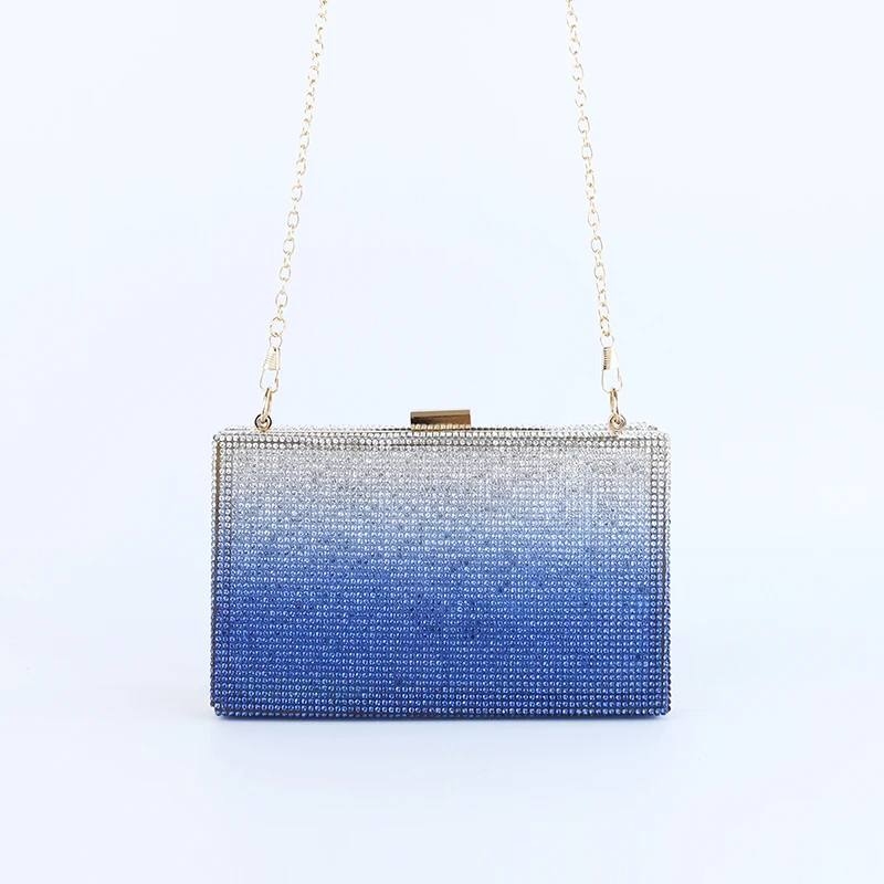 

New Fashion Ladies' Banquet Bag Handcrafted Gradient Diamond Luxury Party Evening Dress Bag Ladies' Casual Cute Boxed Handbag