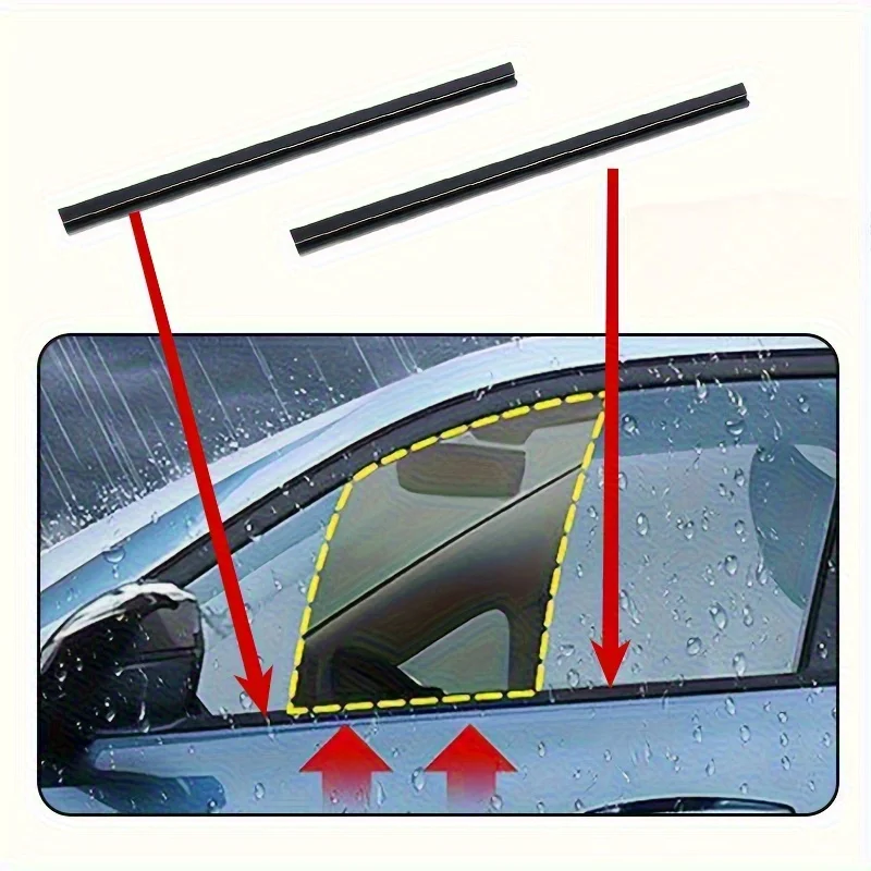 2pcs Car Dual-Head Rubber Left Windshield Wiper Side Window Wiper Blades Against Rain Snow Dirt Wiper Car Accessories