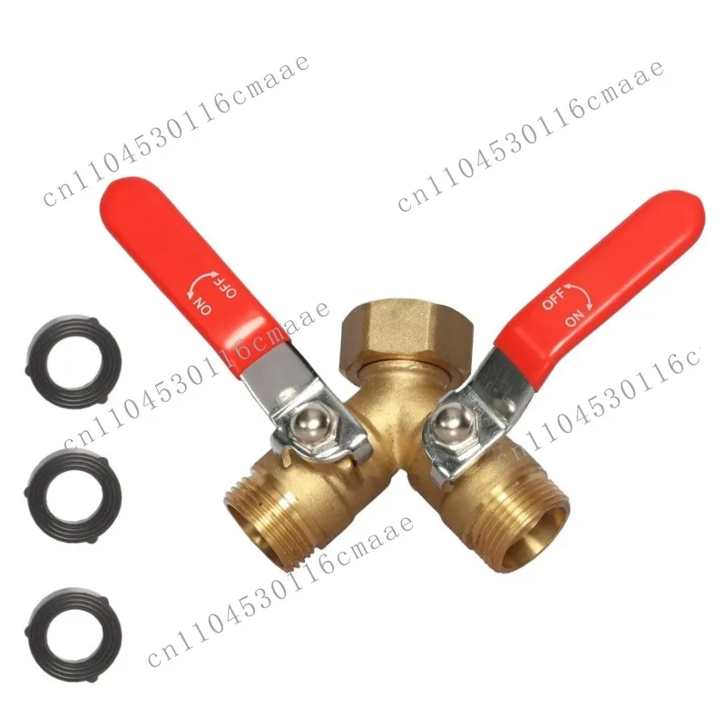 Garden Hose Y Valve Hose Dispenser Brass Dispenser with Stainless Steel Long Handle 3/4 