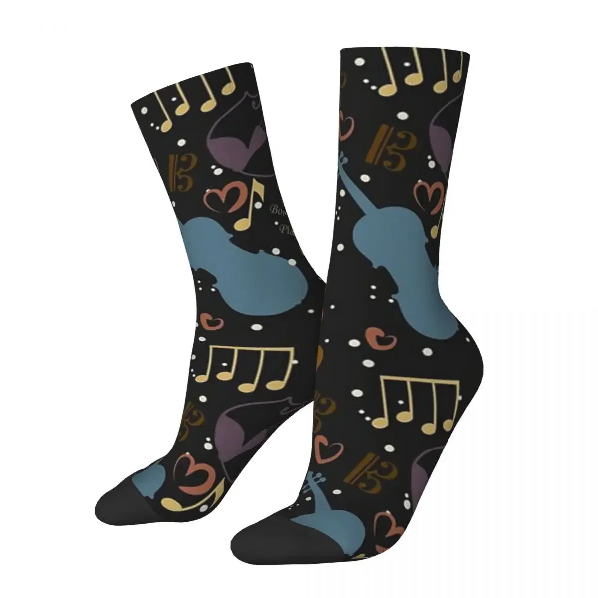 Dark Rebel Viola Pattern Socks Harajuku Sweat Absorbing Stockings All Season Long Socks for Man's Woman's Birthday Present