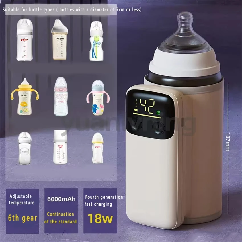 Portable Milk Warmer Constant Temperature Heating Milk Mixing Cup for Traveling Camping Home