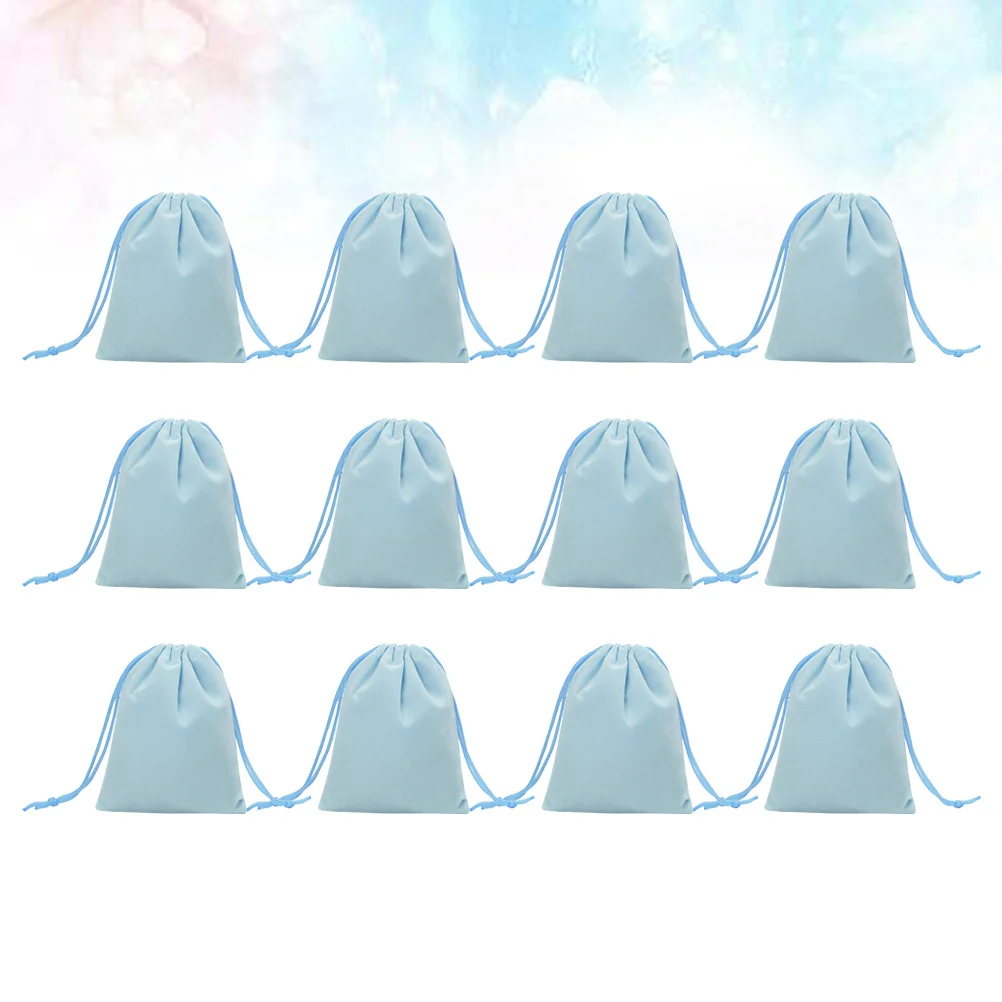 50Pcs 12Cm Sky Blue Gift Drawstring Bag Jewelery Pouches Bags Luxury Wedding Party Candy Storage Accessory Gift Drawstring Bag