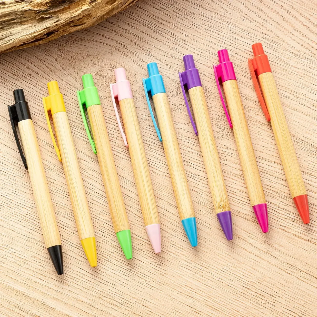 10-100Pcs Bamboo Personalized Ballpoint Pens Stationery Pen Office Supplies Grave Customized Logo Business Baptist Holiday Gift