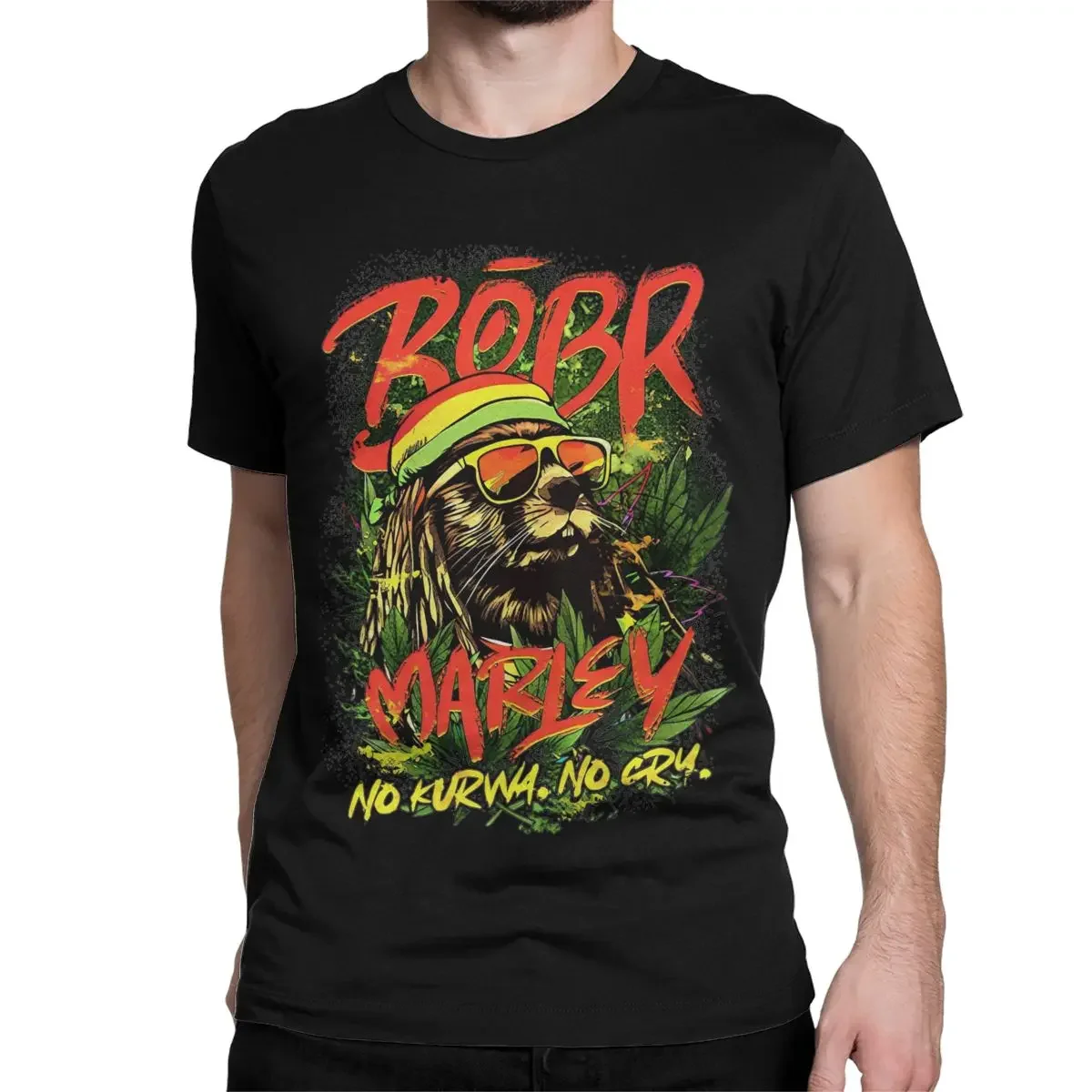 Novely Bobr Marley No Kurwa No Cry Kurwa Bober Beaver Boberek Women\'s T-shirt Short sleeved T-shirt Plus Size