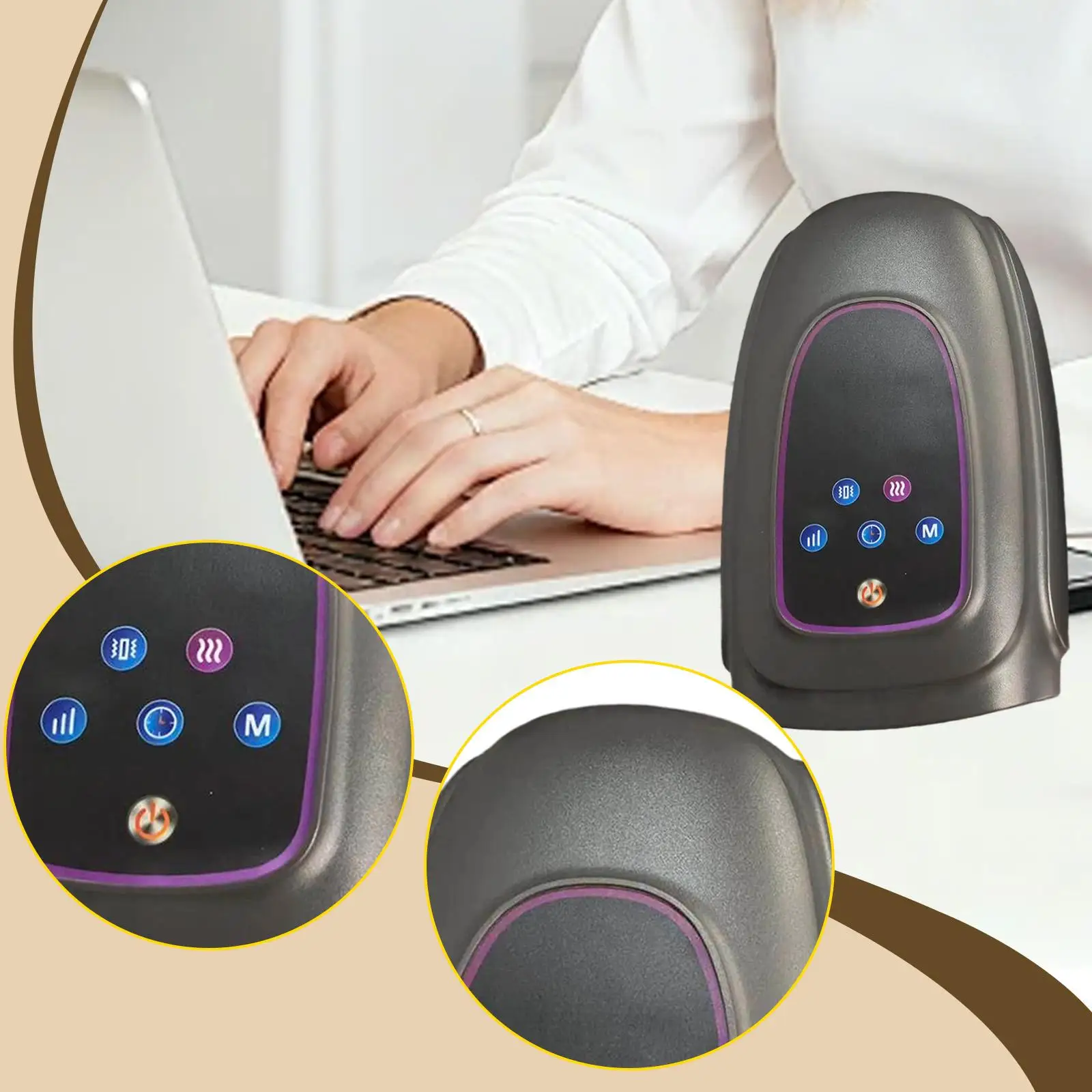 

Adjustable Hand Massager with Heat and Compression Ergonomic Hand Massage Device for Full Body Relaxation