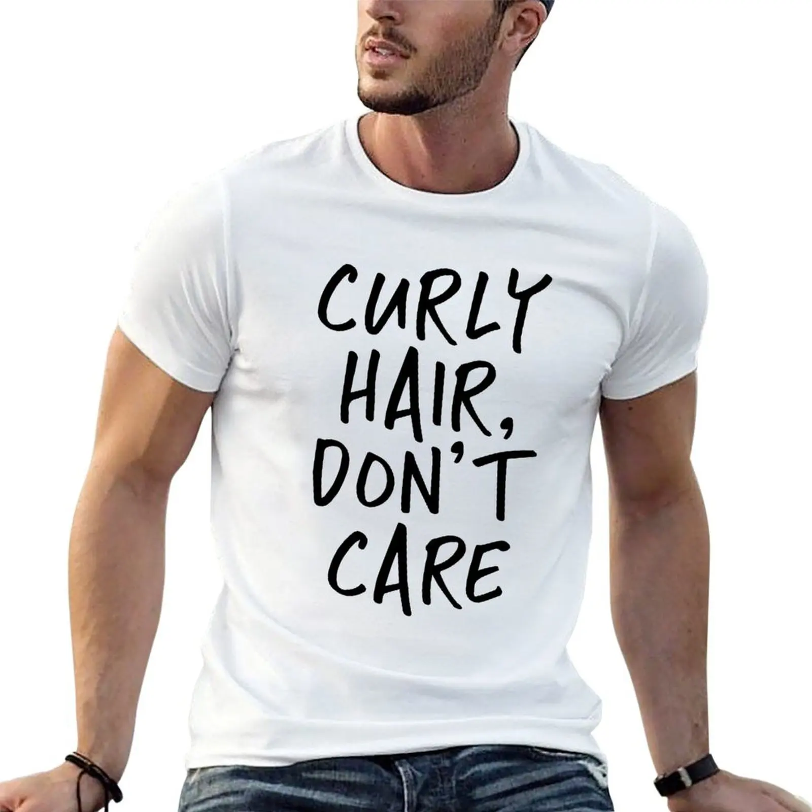 Curly Hair Don't Care T-Shirt cute clothes funny meme t-shirts luxury clothes men