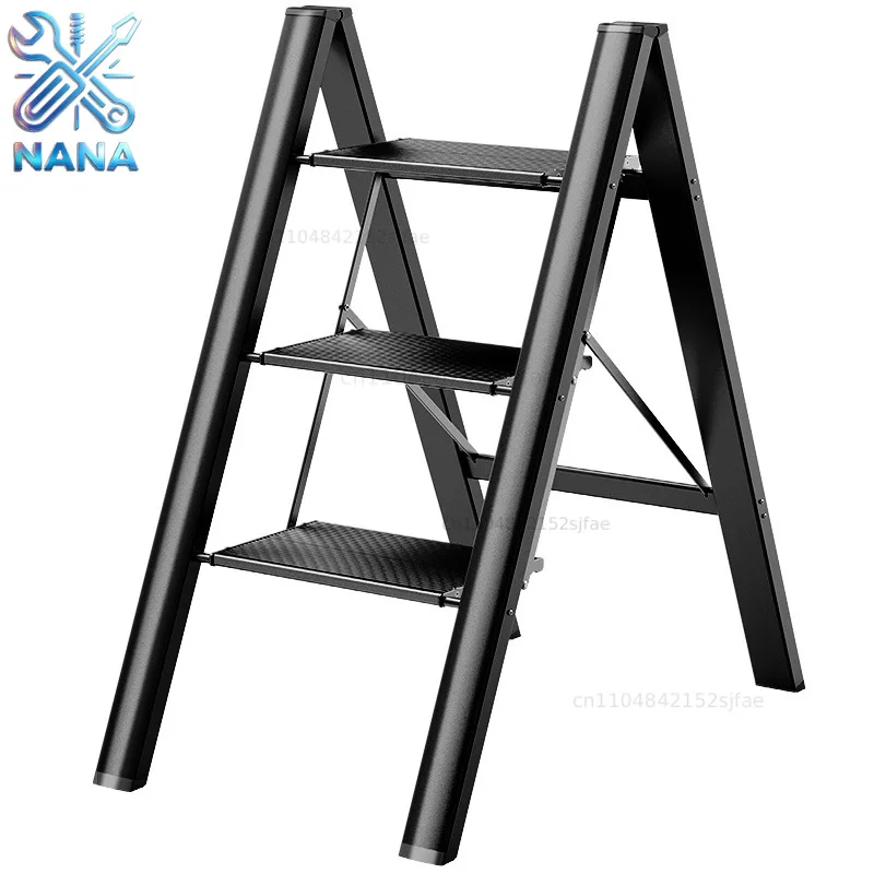 Kentai Deng High Household Multifunctional Folding Ladder Thickened Aluminum Alloy Herringbone Ladder Flower Small Ladder Stool