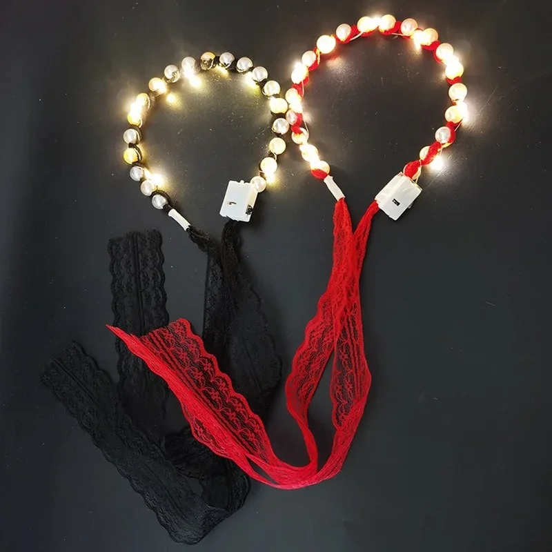 

12 шт., светящиеся белые повязки на голову из искусственного жемчуга для женщин и девочек, свадебный обруч для волос, свадебный фестиваль