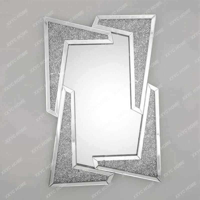 

L entrance decorative mirror special-shaped modern simple light luxury style bathroom mirror wall decoration hanging mi