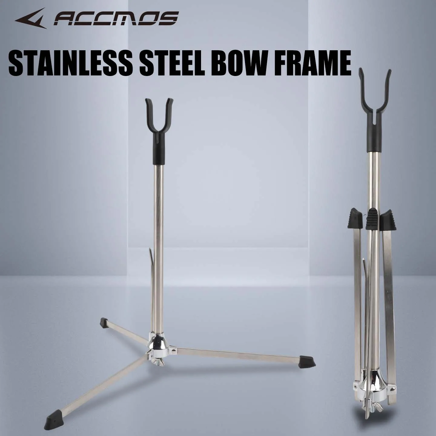 Portable Foldable Removable Bow Stand Holder Reinforced Durable Stainless Steel Archery Recurve Bow Bracket Frame Hanger ﻿