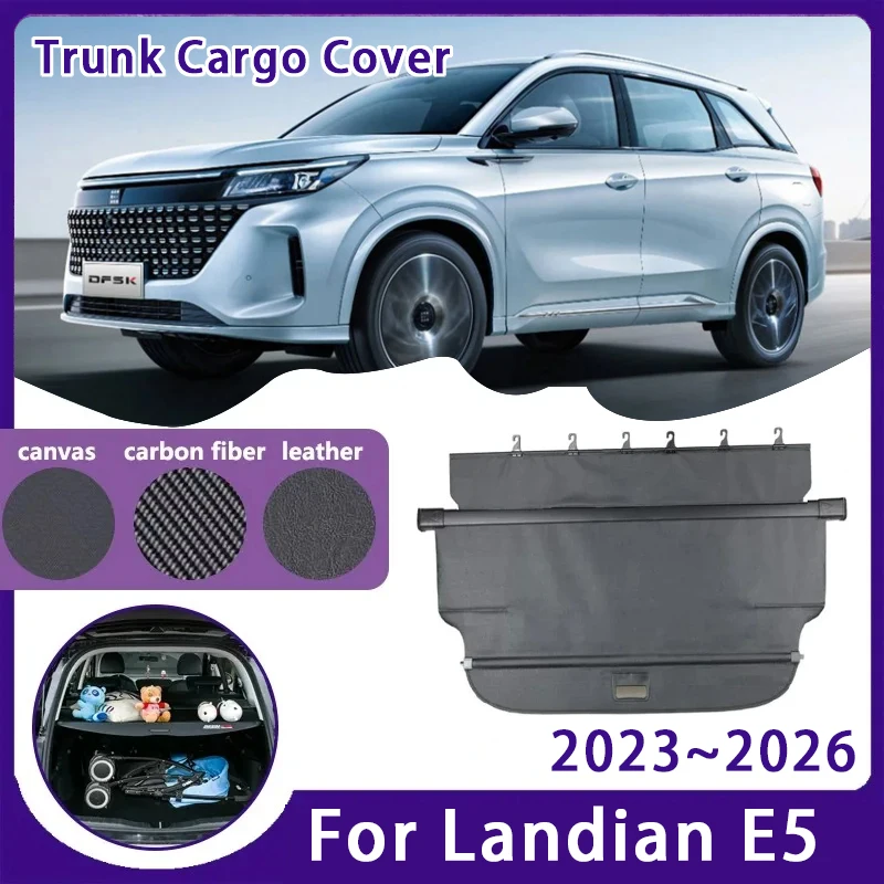 

Car Rear Trunk Curtain Cover For DFSK Landian E5 NEV 2023~2026 Retractable Storage Trunk Rack Partition Shelter Auto Accessories