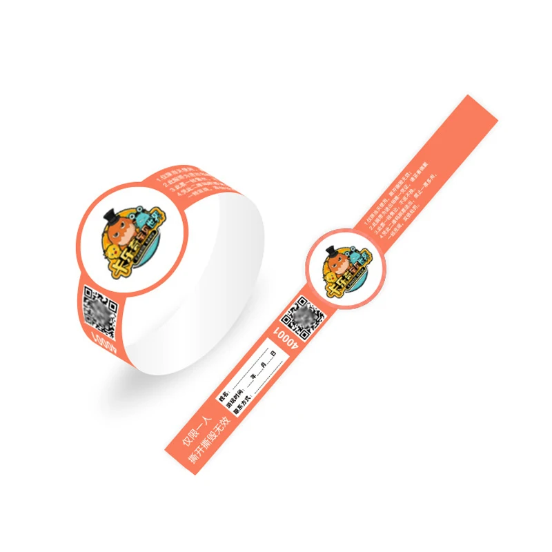 Customized productWaterproof Ticket Wristband Events Party Supplies Bracelet Paper Wristband with Logo Custom Tyvek Wristbands