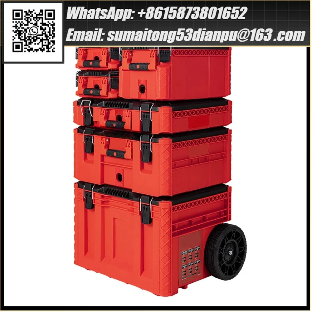 2026 Industrial toolbox 6-layer stacked combination storage box Multifunctional electric hardware trolley case with wheels