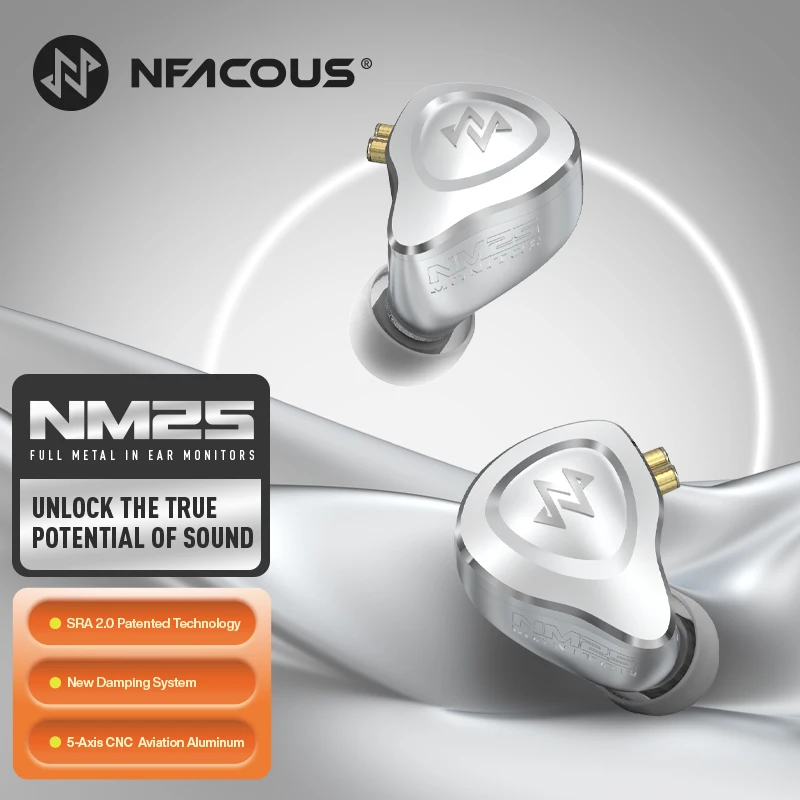 NF ACOUS NM25 In Ear Earphone,1DD,Aluminium Premium Metal Shell, Upgraded from NM2+,Studio Monitoring Optimization,Wired