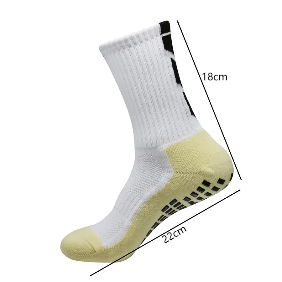8 pares de meias de futebol antiderrapantes para homens e mulheres, meias de aderência para corrida, escalada, basquete, suor, manga absorvente de panturrilha