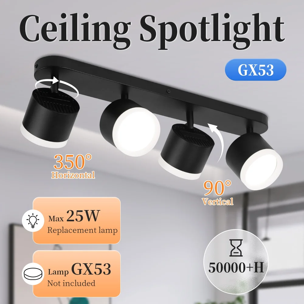 

Светодиодный потолочный светильник AC85-265V, настенный точечный светильник для интерьера, для декора гостиной, кухонная лампа, сменная лампа-спот GX53